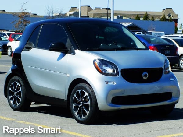 Rappels pour véhicule Smart Fortwo